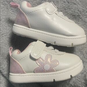 Carter's Sparkly White and Pink Sneakers 3C